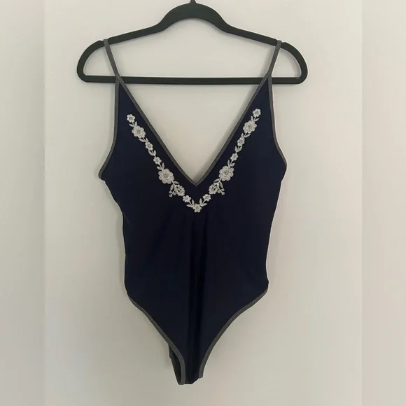 Aerie Embroidered Flower One Piece - Picture 1 of 5